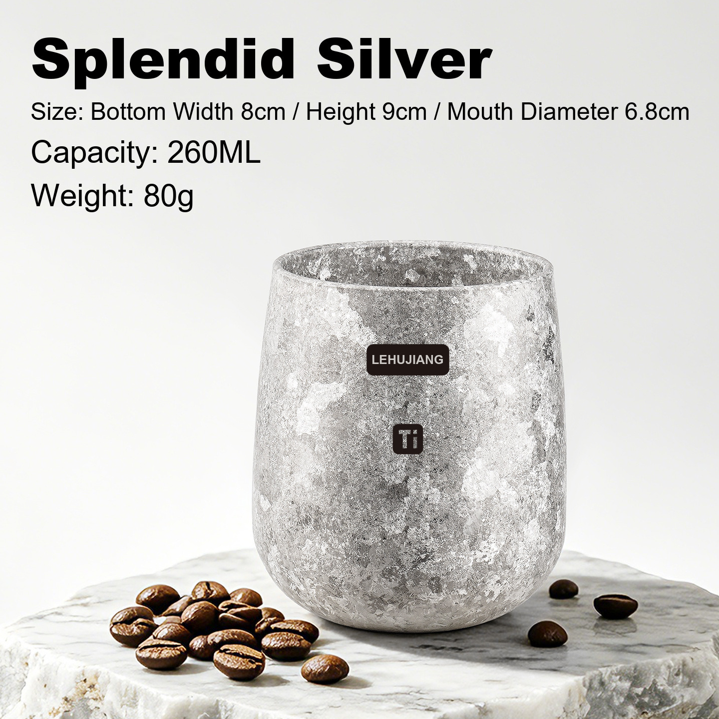 OEM Private Label Double Wall Titanium Tumbler 260ml Ice Flower Silver for Gallery Opening Bars and Corporate Gift Distributors