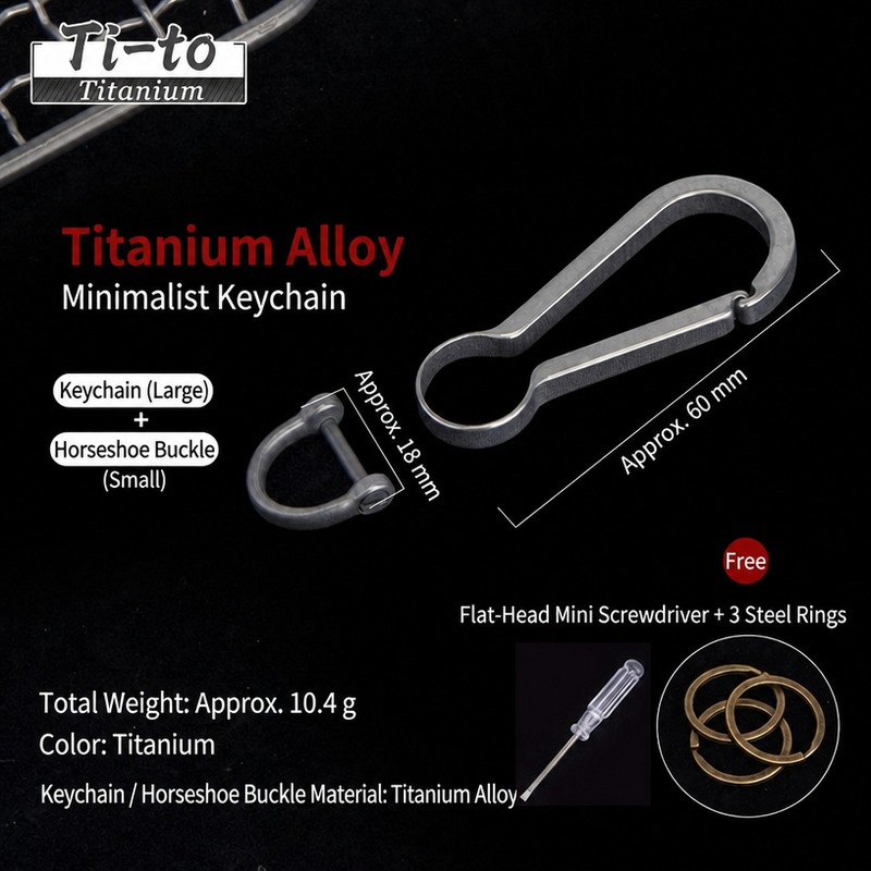 Titanium EDC Keychain Screw Shackle 10.4G For Motorcycle Riders