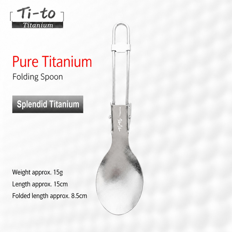 Ice Crystal Titanium Ultralight Folding Spoon 15g Case Free for Beach Clean Ups Trail Clean Ups and Lake Day Trips