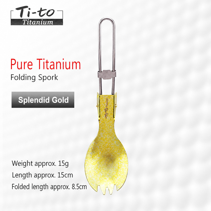 Anodized Titanium Folding Spork 15g for Wildlife Reserve Workdays Bird Ringing Stations and Conservation Volunteer Camps