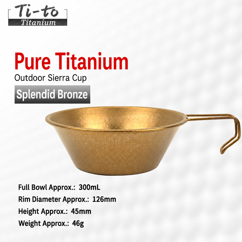Crystal Speckled Titanium Sierra Bowl 300ML, 126MM 46G, RV Kitchen Cookware, Fire Pit Backyard Gear, Private Label Program