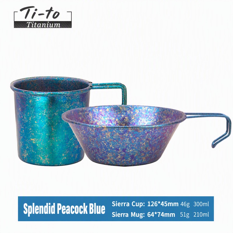 Titanium Camp Bowl and Cup Duo Peacock Blue Sushi and Poke Bowl Kit for Matcha Mornings Rice Lunches and Dessert Service