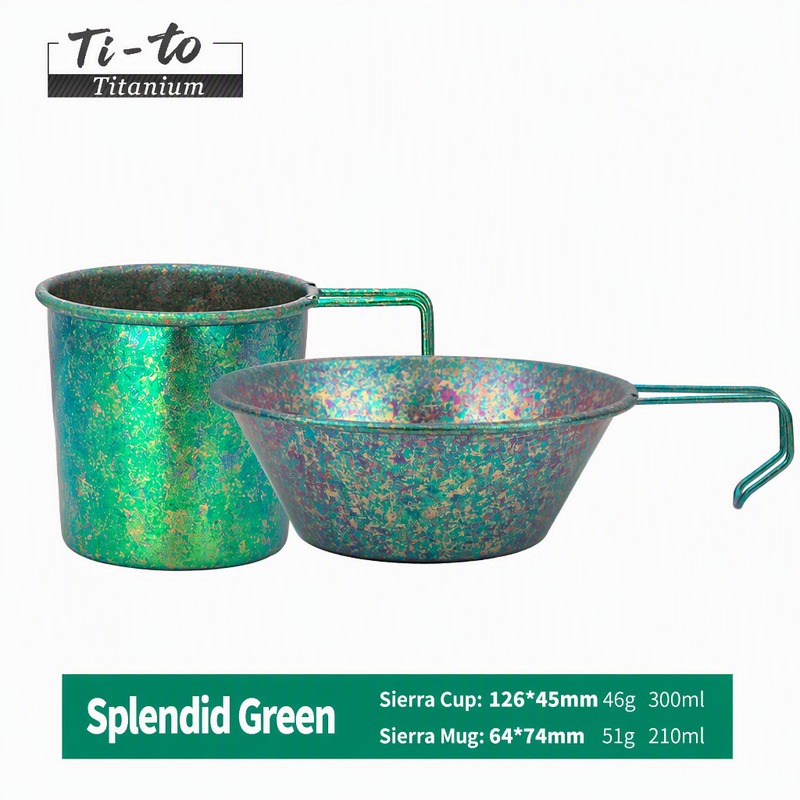 Titanium Camp Bowl Cup Set Mint Green Plant Based Kitchen Kit for Vegan Meal Prep Eco Friendly Cooking and Camp Lunch Bowls
