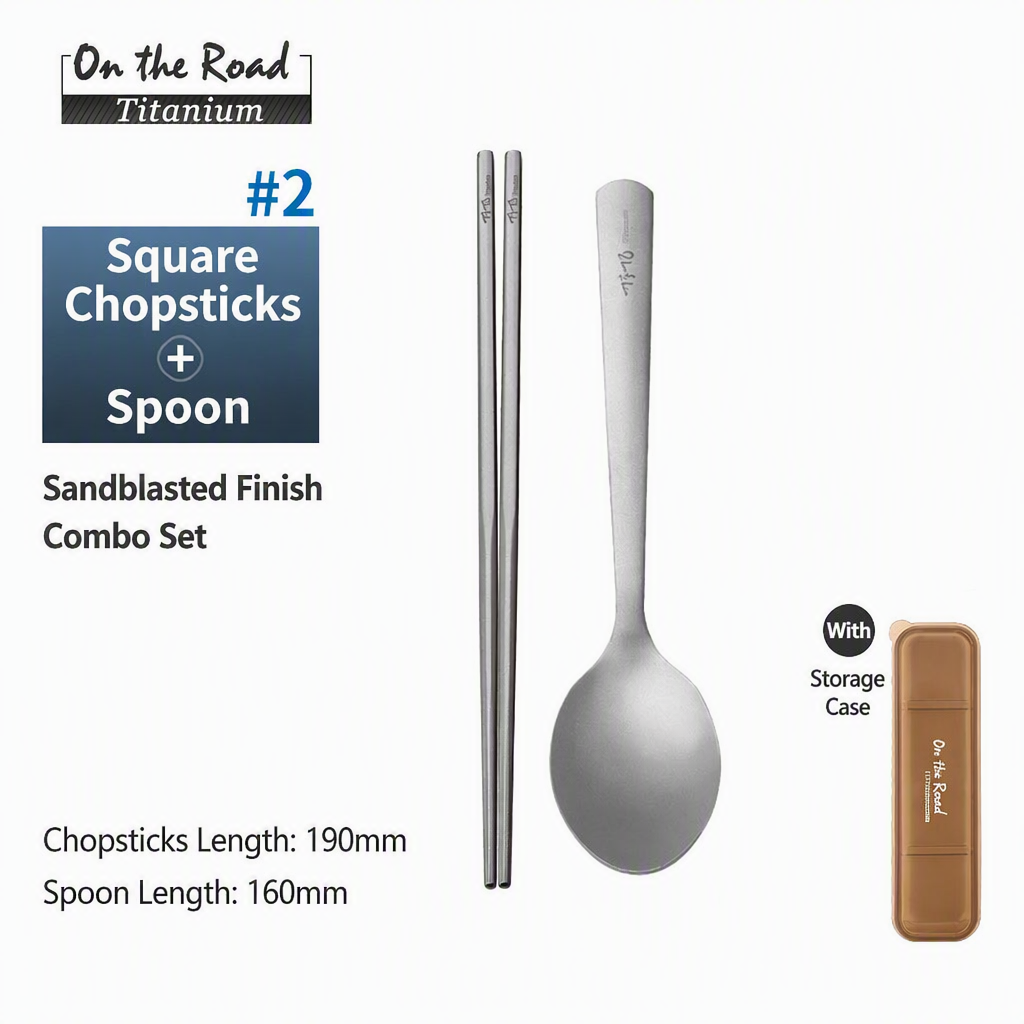 Titanium Chopsticks + Spoon Set with Carry Case