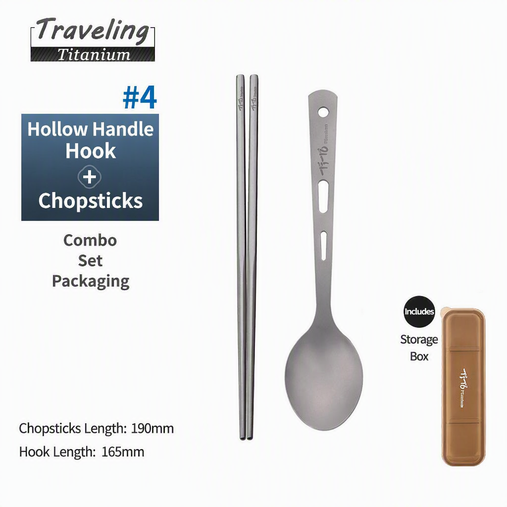 Portable Titanium Cutlery Set with Storage Case