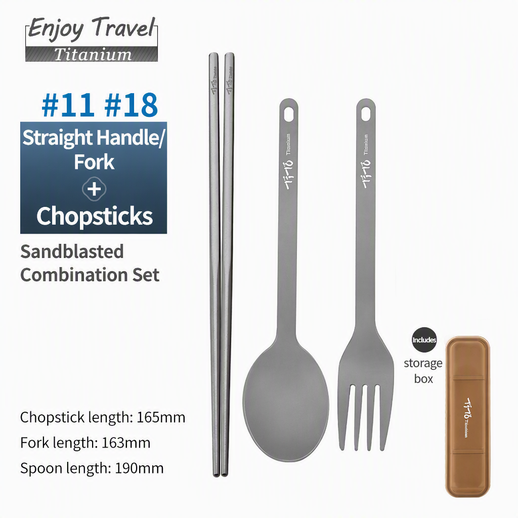 Titanium Chopsticks + Spoon + Fork Set 3-Piece