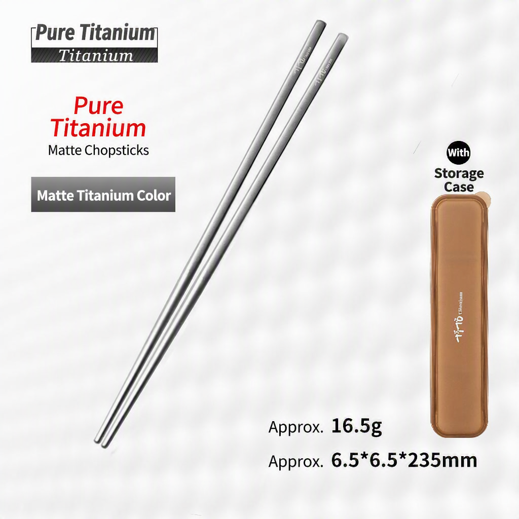 Titanium Chopsticks 235mm (Matte Square End)