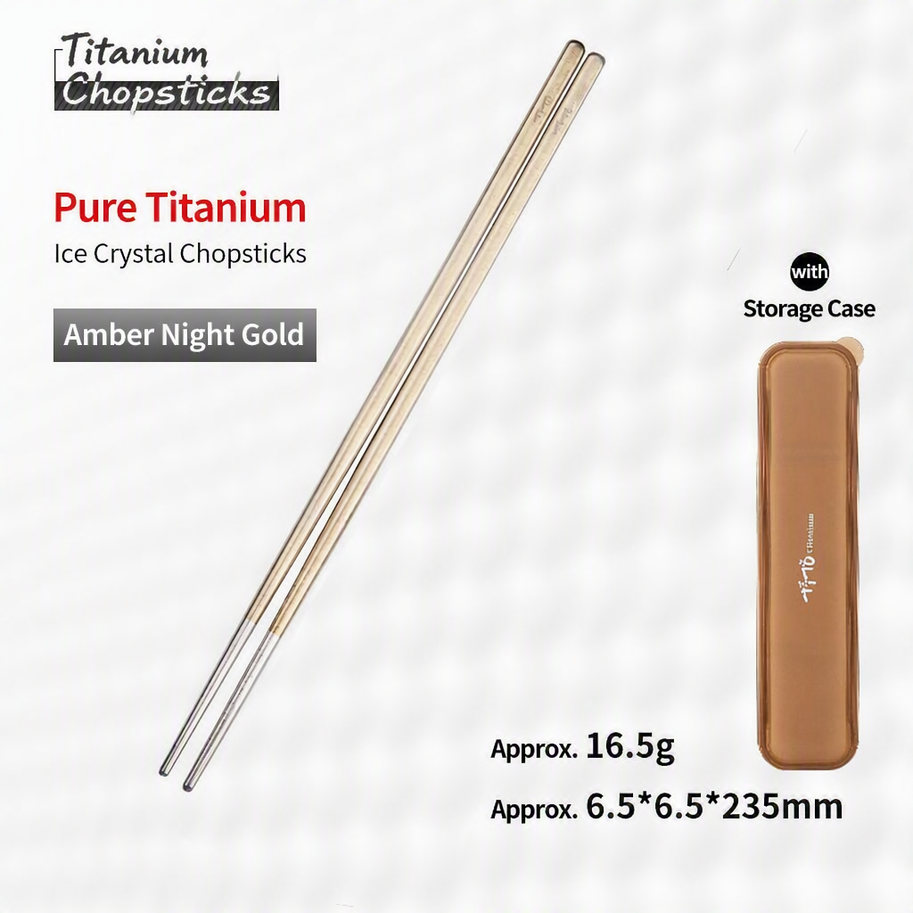 Champagne Anodized Titanium Chopsticks 235mm