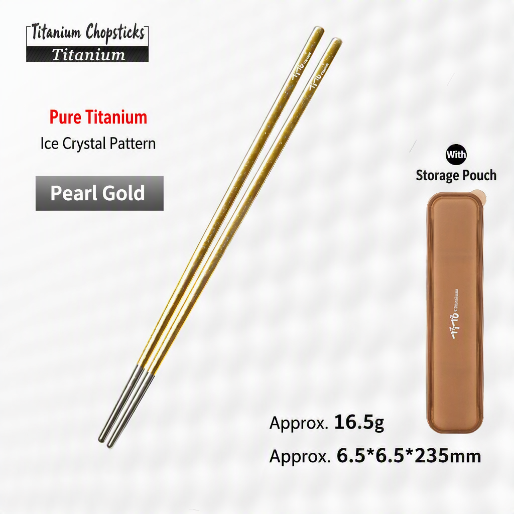 Vibrant Gold Titanium Chopsticks 235mm