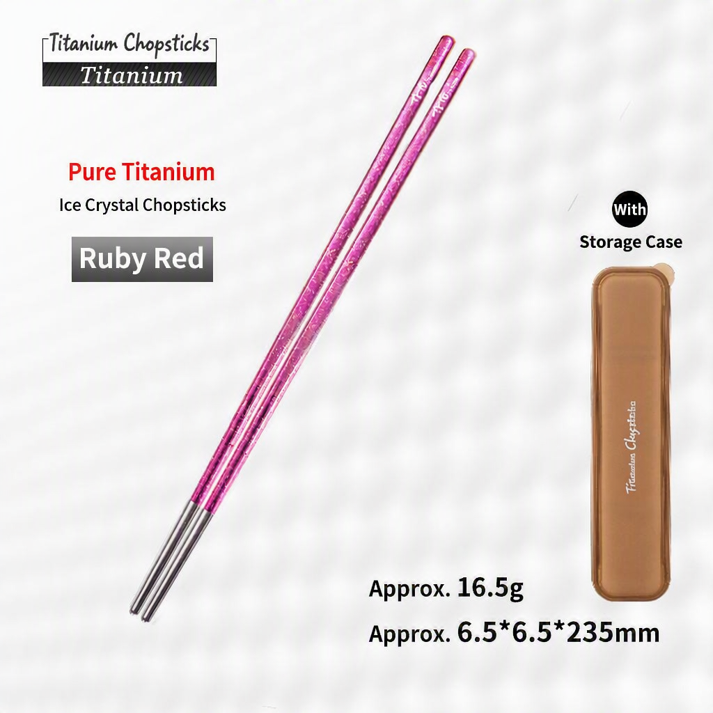 Magenta Red Anodized Titanium Chopsticks 235mm