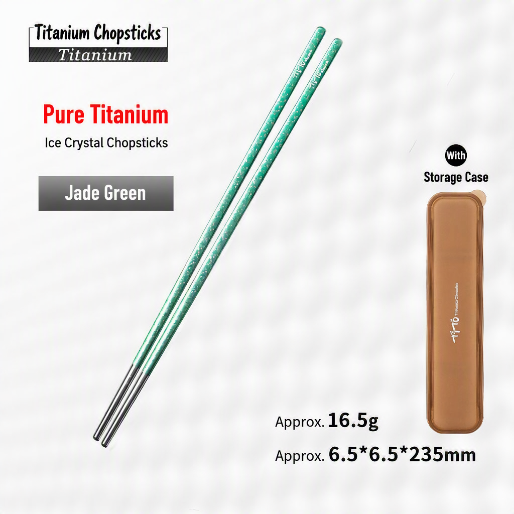 Mint Teal Anodized Titanium Chopsticks 235mm