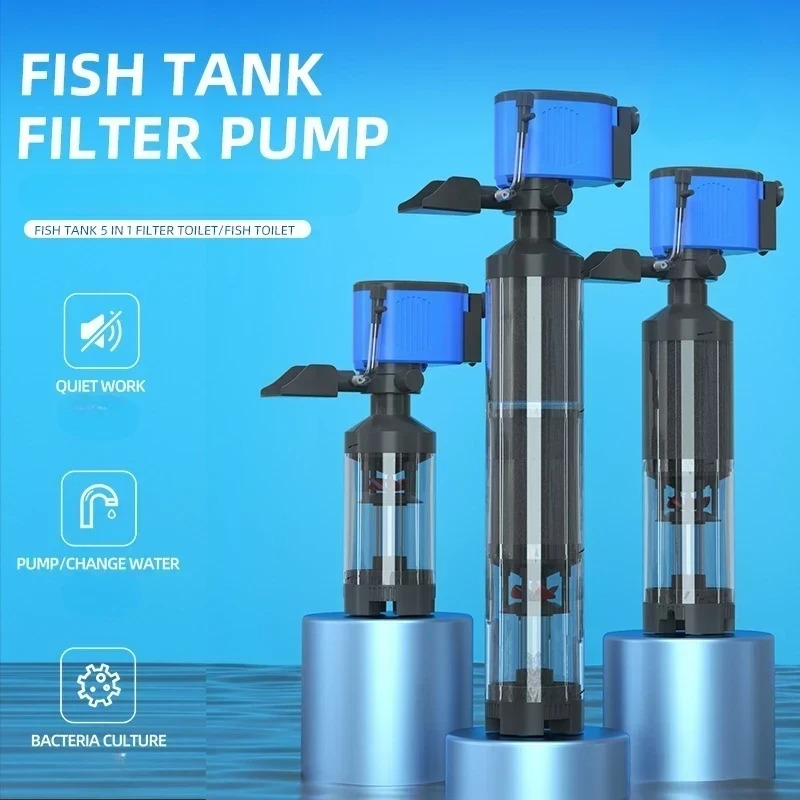 Toilet-Shaped Aquarium Filter — 5-in-1 (ZY-F5)